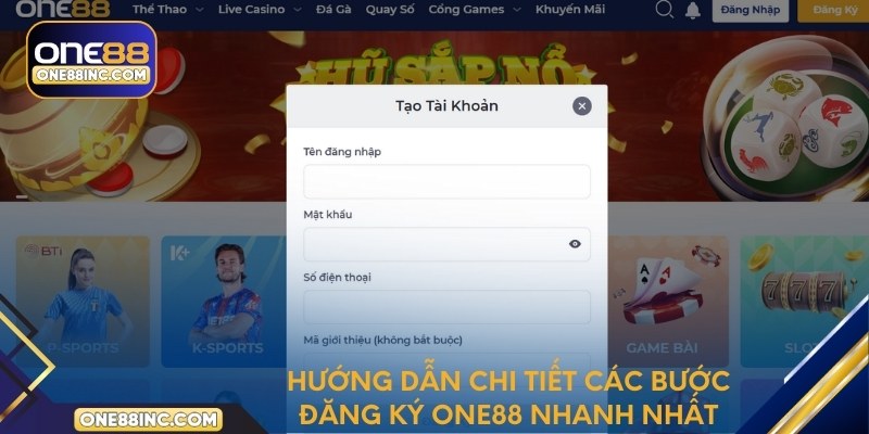 Hướng dẫn chi tiết các bước đăng ký One88 nhanh nhất